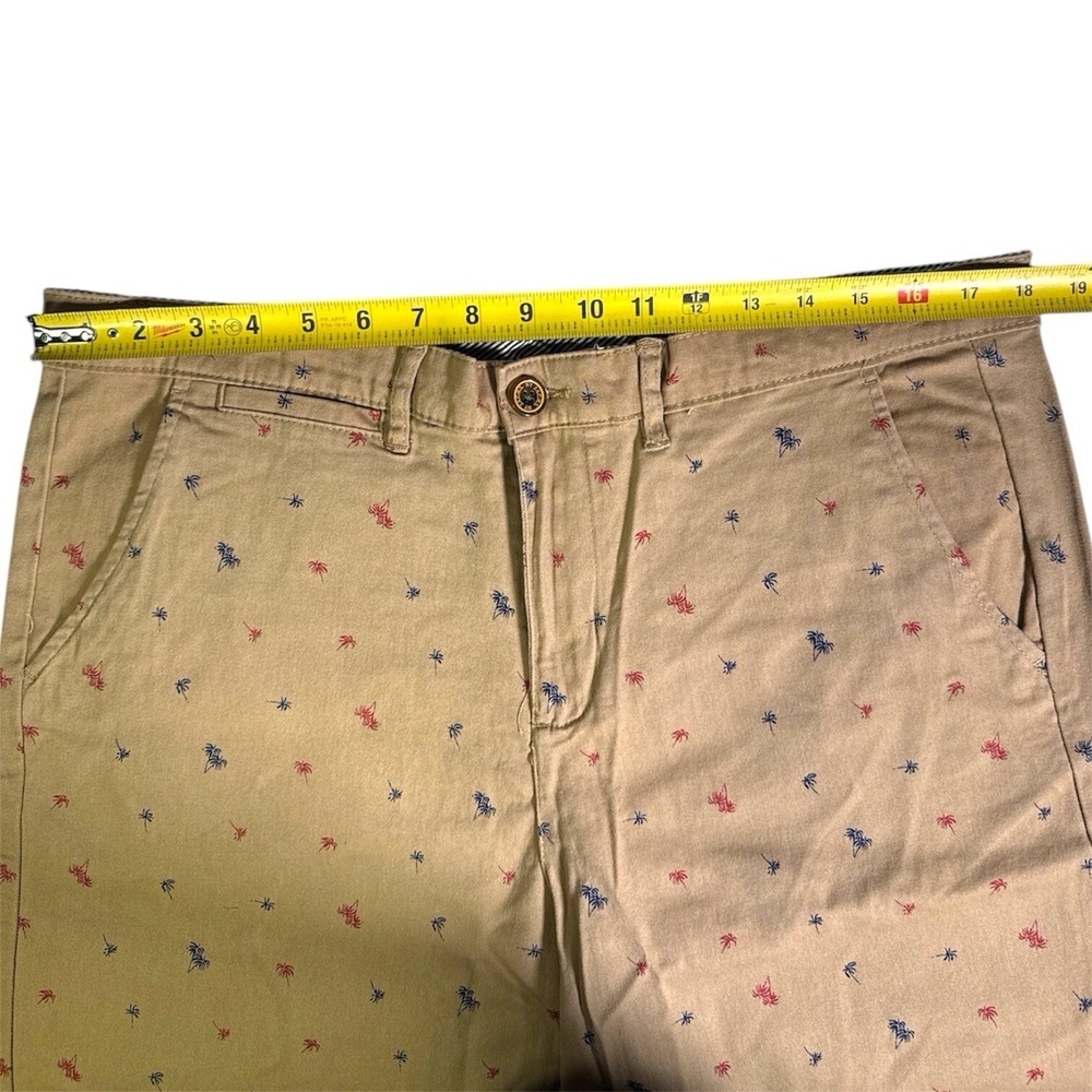 Jachs New York Bleeker Short  Men's Size 33 Dark Khaki Palm Tree 9" Inseam | $99 - Picture 5 of 7